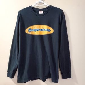 Supreme Ripple Logo Long Sleeve Tee - Men's M
